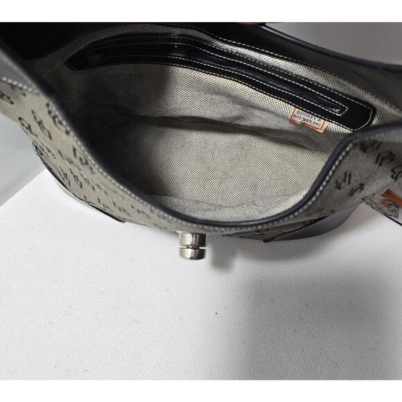 Dooney & Bourke Gray/Black Women’s Signature Hobo Bag Canvas Leather - Picture 13 of 14